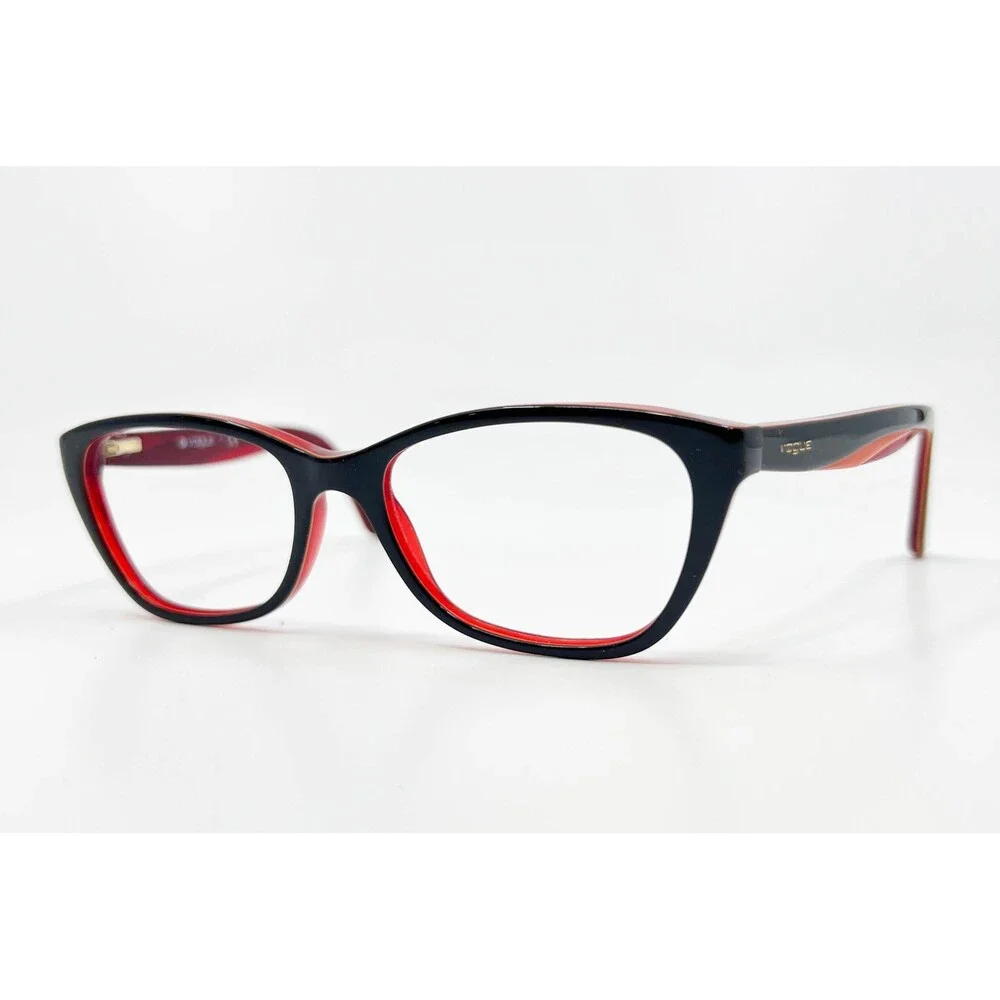 Vogue Eyeglasses Womens Black Red VO 2961 2312 Cat Eye 53-17-135